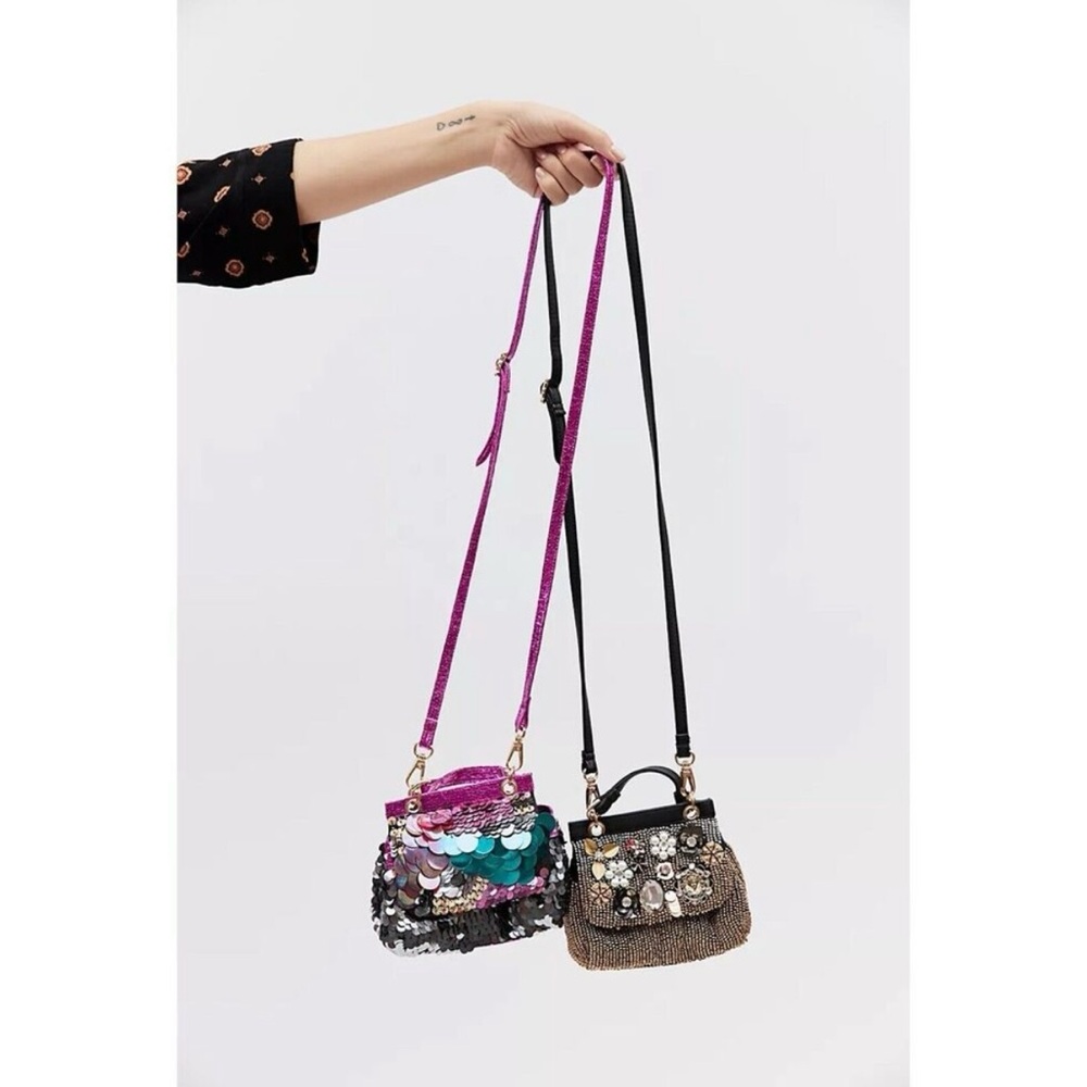 Free People Ashton Mini Sequin Covered Cross Body Purse